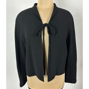 DD Collection Size 8 Italian Wool Cardigan Coatigan Black Eveningwear Overcoat